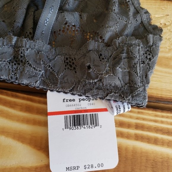 Free People Women's Lace Strappy Triangle Bra in Carbon Grey - Picture 5 of 5